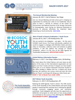 MAJOR EVENTS 2017 Global Classroom - UNA