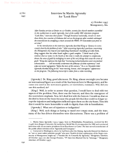 Interview by Martin Agronsky for &ldquo;Look Here&rdquo; The Martin Luther King