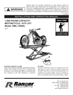 INSTALLATION AND OPERATION MANUAL 1,500 POUND