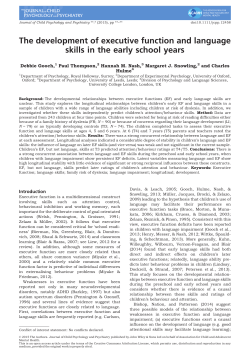 The development of executive function and language skills in the