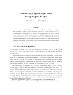 Reorienting a Quasi-Rigid Body Using Shape Changes