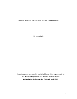 Dietary Protocol for Treating Age-Related Bone Loss