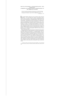 REVOLUTIONARIES, ANTIFEDERALISTS, AND FEDERALISTS