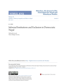 Informal Institutions and Exclusion in Democratic Nepal