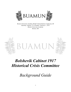 Bolshevik Cabinet 1917 Historical Crisis Committee Background