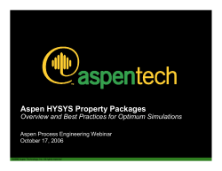 Aspen HYSYS Property Packages