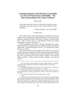 Combating Impunity and Enforcing Accountability as a Way To