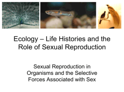 Ecology &ndash; Life Histories and the Role of Sexual Reproduction