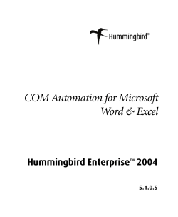 COM Automation for Microsoft Word and Excel