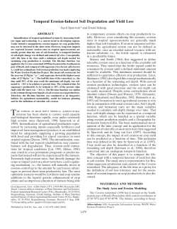 Temporal Erosion-Induced Soil Degradation and Yield Loss
