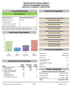 Texas Academic Performance Report - All Campuses