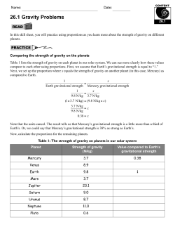 26.1 Gravity Problems