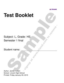 Semester 1 Final EOC practice packet testbooklet