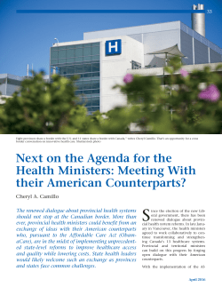 Next on the Agenda for the Health Ministers