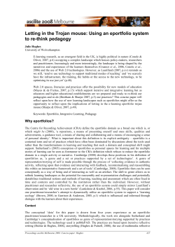 Letting in the Trojan mouse: Using an eportfolio system to