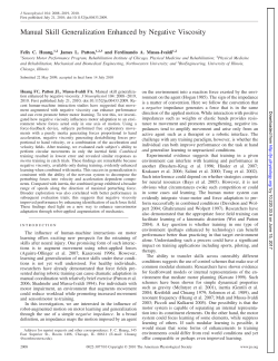 Manual Skill Generalization Enhanced by Negative Viscosity
