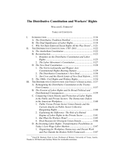 The Distributive Constitution and Workers` Rights