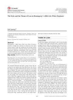 The Style and the Theme of Loss in Hemingway` s Hills Like White