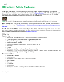 Hiking: Safety Activity Checkpoints