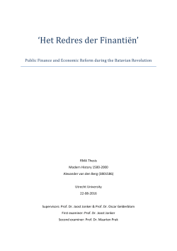 Het Redres der Finanti&euml;n - Utrecht University Repository