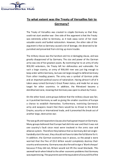 To what extent was the Treaty of Versailles fair to Germany?