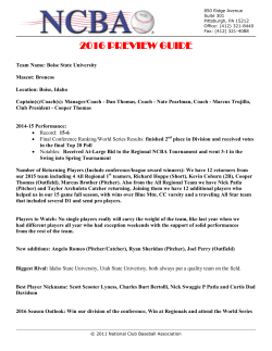 Northern Pacific Team Previews - National Club Baseball Association