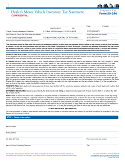 Dealer`s Motor Vehicle Inventory Tax Statement