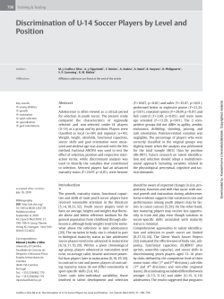 Discrimination of U-14 Soccer Players by Level and Position