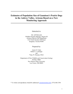 Estimates of Population Size of Gunnison`s Prairie Dogs in the