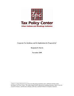 Corporate Tax Incidence and Its Implications for Progressivity