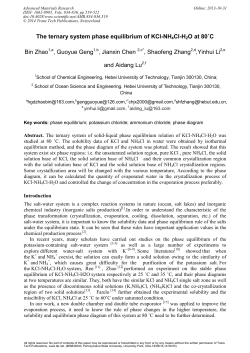 The ternary system phase equilibrium of KCl-NH4Cl