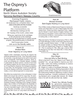Feb &ndash; March 2016 - North Shore Audubon Society