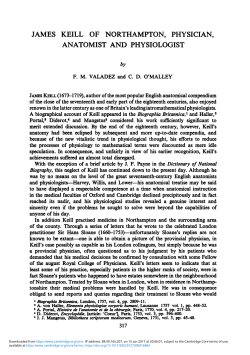 james keill of northampton, physician, anatomist and physiologist