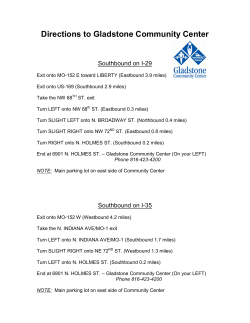 Directions to Gladstone Community Center