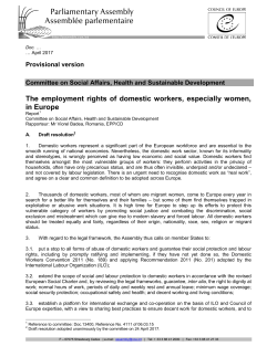 The employment rights of domestic workers, especially women, in
