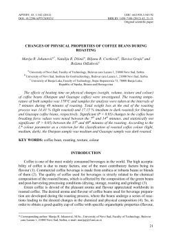 changes of physical properties of coffee beans