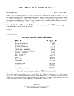 employer provided benefits summary