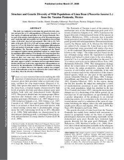 Structure and Genetic Diversity of Wild Populations of Lima Bean