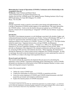Illustrating the Concept of Operations (CONOPs) Continuum and its