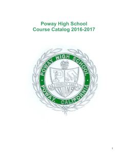 Poway High School Course Catalog 2016-2017