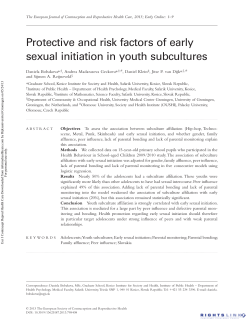 Protective and risk factors of early sexual initiation in youth subcultures