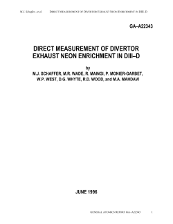 DIRECT MEASUREMENT OF DIVERTOR EXHAUST NEON