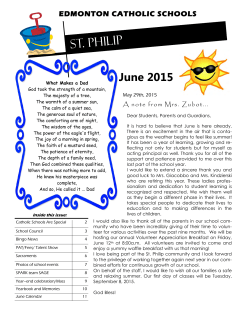 June 2015 - Edmonton Catholic Schools