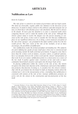 ARTICLES Nullification as Law