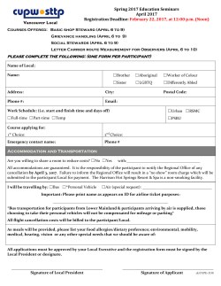 please complete the following: (one form per participant)