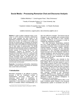 Social Media &ndash; Processing Romanian Chat and Discourse Analysis