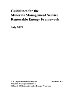 Guidelines for the Minerals Management Service Renewable