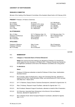 UNIVERSITY OF HERTFORDSHIRE