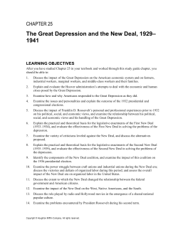 The Great Depression and the New Deal, 1929&ndash; 1941