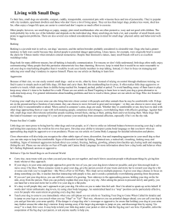 Living with Small Dogs